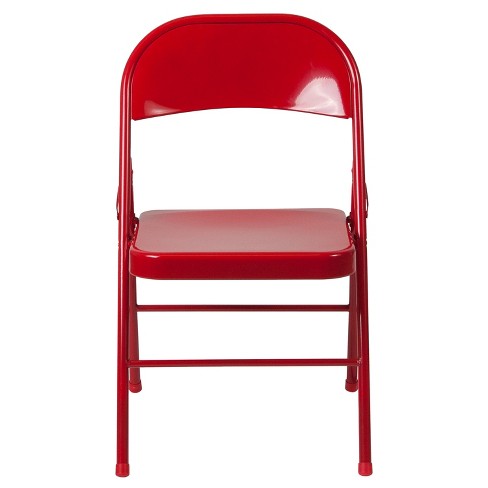 Flash Furniture 4 Pk Hercules Series Double Braced Red Metal Folding Chair Target