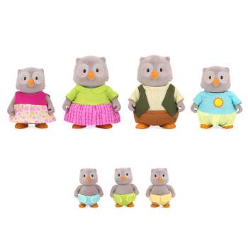 Li'l Woodzeez Miniature Animal Figurine Set - McHoot Owl Family