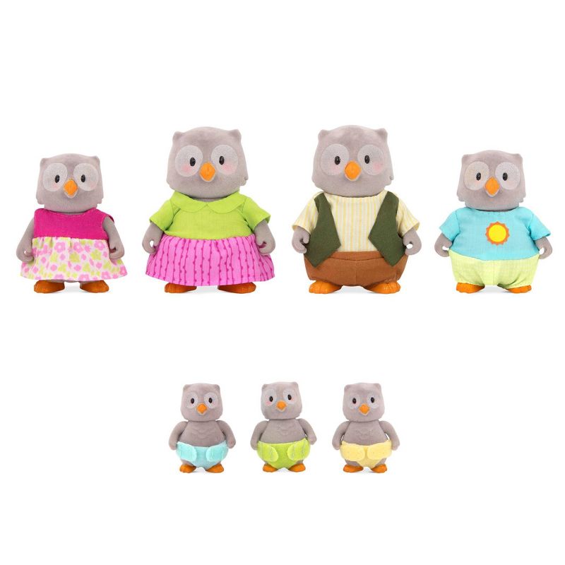 Li&#39;l Woodzeez Miniature Animal Figurine Set - McHoot Owl Family, 1 of 6