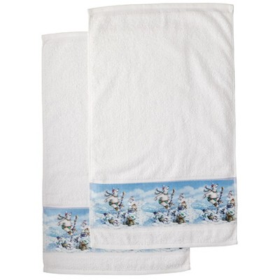 The Lakeside Collection North Pole Friends Bath Collection - Set of 2 Hand Towels