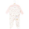 Hudson Baby Girls Thermal Zipper Sleep and Play 2pk, Soft Pink Sage Rose - 2 of 4