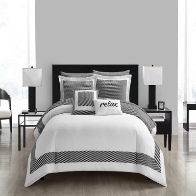 Chic Home Gibson Comforter Set Striped Hotel Collection Design Bed In A ...