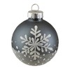 Northlight Set of 6 Gray and White Snowflake Glass Christmas Ball Ornaments 4" (101mm) - 4 of 4
