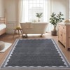homfan Scalloped Washable Rug w/ Non-Slip Back - Modern Low-Pile Carpet for Living Room, Bedroom - 3 of 4