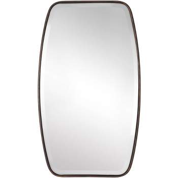 Uttermost Rectangular Vanity Accent Wall Mirror Modern Beveled Dark Bronze Frame 21 1/4" Wide for Bathroom Bedroom Living Room