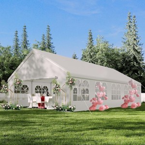16 ft x 32 ft Party Tent, Heavy Duty Event Shelter with Removable Sidewall, Outdoor Gazebo Canopy for Birthday Party Wedding Event, Straight Edge - 1 of 4