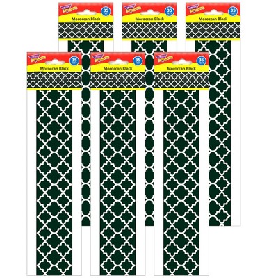 6pk 35.75ft Moroccan Classroom Borders Black - TREND