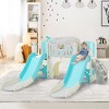 Kids Slide Playset Structure 8 in 1, Freestanding Ocean Themed Set with Slide, Arch Tunnel,Basketball Hoop ， Kids Climbers Playground - 3 of 4