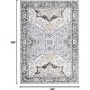 Classic Vintage Floral Rug, Thin Low Pile, Non Slip, Washable, Stain Resistant, Foldable Accent Carpet for Living Room Bedroom - 2 of 4
