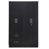 Better Home Products Luna Modern Wood 4 Doors 2 Drawers Armoire in Black - 2 of 3