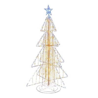 Resenkos 5-Ft Animated Christmas Tree with Warm and Cool LED Lights - White
