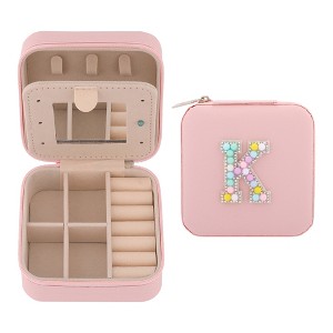 REGALWOVEN Letter Design Mini Portable Compact Jewelry Box - 1 of 4