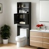 VANIRROR Over The Toilet Storage Cabinet, Farmhouse Bathroom Over Toilet Organizer With Barn Doors, Heighten Toilet Paper Holder With Adjustable Shelf - 2 of 3