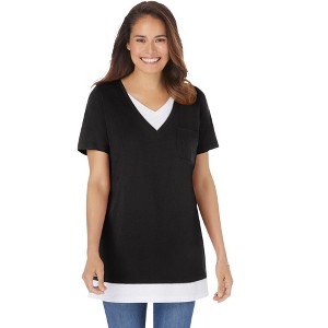 Woman Within Women's Plus Size Layered-Look Tunic - 1 of 4