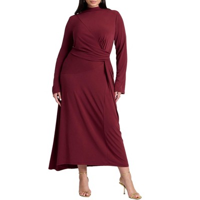ELOQUII Cowl Back Asym Dress