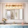 5/6-Light Contemporary Crystal Bathroom Vanity Light in Gold Finish - Vertical Mount Mirror Lighting with Modern Glass Accents - 3 of 4