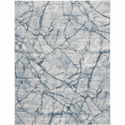 Atwell Transitional Abstract Blue/Gray/Ivory Area Rug