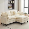 Relaxation Cloud Couch: 112" Modular Sectional Sofa with Ottoman, 3-Piece Living Room Furniture Set, Soft Chenille Fabric, Customizable Layout - 2 of 4