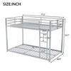 Kumasinova Modern Full-Over-Full Bunk Bed, Low Bunk Metal Bed Frame with Built-In Ladder, Full-Length Guardrails for Small Bedrooms/Family Spaces - 3 of 4