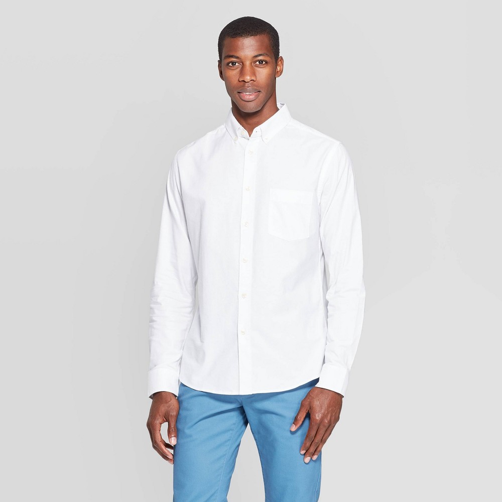Men's Every Wear Long Sleeve Oxford Button-Down Shirt - Goodfellow & Co™ White XXL