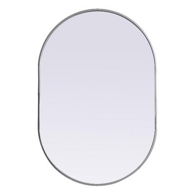Elegant Lighting Metal Frame Oval Mirror 27x40 Inch in Silver