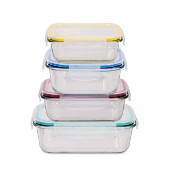Thin Bins Collapsible Containers Set of 4 Rectangle Silicone Food Storage Containers BPA Free, Microwave, Dishwasher Safe