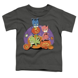 Toddler Boys' Pj Masks Halloween Catboy, Owlette, Gekko Mask Pumpkins T-Shirt - 1 of 3