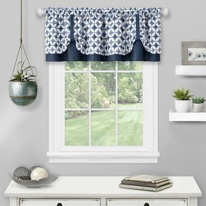 Kate Aurora  Modern Geometric Button Tuck Rod Pocket Window Valance - 1 of 2