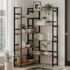 Hommoo 70.8" Corner Bookshelf, 8-Tier Industrial Bookcase Corner Display Rack - 3 of 4