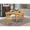 HomeStock 3-Pc Natural Brown Oak Finish Solid Wood Top with Dropleaf Dining Table Set - 2 of 4