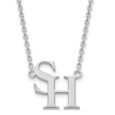 Black Bow Jewelry 10k White Gold Sam Houston State Bearkats NCAA Necklace 18 Inch
