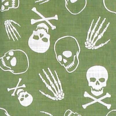 allover bones skull green