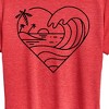 Women's - Instant Message - Heart Ocean Line Art Short Sleeve Graphic T-Shirt - 2 of 4