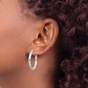 Black Bow Jewelry 3mm, Satin Polished D/C Sterling Silver Hoops - 25mm (1 Inch) - 3 of 4