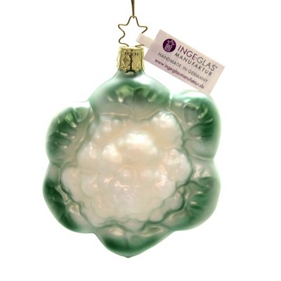 Inge Glas 3.5" Cauliflower Vegetable Fruit Garden  -  Tree Ornaments