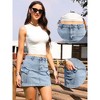 INSPIRE CHIC Women's Stretchy Flap Pockets Cargo Summer Causal Denim Bodycon Mini Jean Skirts - 2 of 4
