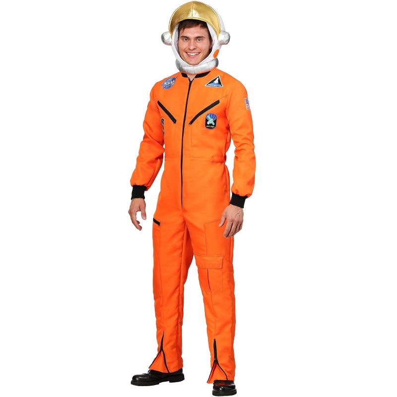 HalloweenCostumes.com Orange Astronaut Jumpsuit Adult Plus Size Costume, 2 of 3