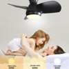 23 inch Low Profile Ceiling Fans with Lights and Remote 3 Reversible ABS Blades 6 Speeds Ceiling Fan for Bedroom Kids Room Dining Room - 3 of 4