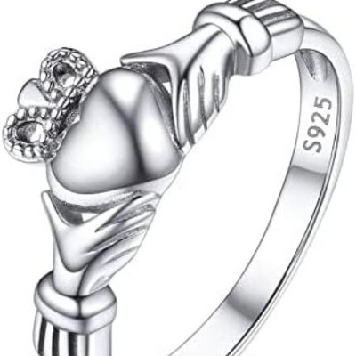 925 Sterling Silver Claddagh Ring/Celtic Knot Ring for Women, Irish Wedding Band, Rose Gold Plated/Gold Plated, Size 4-12, Come with Box