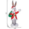 Gemmy Looney Tunes 6-FT Bugs Bunny in Santa Suit Christmas Inflatable - 4 of 4