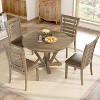 5pcs Table Set Round Dining Table Solid Wood Modern Farmhouse Rustic Look Distressed Look 3 packages - 3 of 4