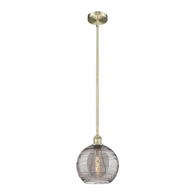 Athens Deco Swirl - 1 Light Stem Hung Mini Pendant In Industrial Style-11.13 Inches Tall and 10 Inches Wide