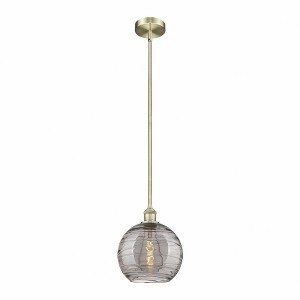Athens Deco Swirl - 1 Light Stem Hung Mini Pendant In Industrial Style-11.13 Inches Tall and 10 Inches Wide - 1 of 1