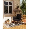 Oversize 360°Swivel Egg Chair Patio Rattan Egg Basket Lounge Chair, Steel Frame Stand and 4 Cushions for Patio, Porch,Living Room - 2 of 4