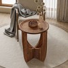 JIONJOY Rustic Farmhouse End Table - Round French Country Side Table with Cross Leg Design for Living Room, Dining Room & Small Spaces - 2 of 4