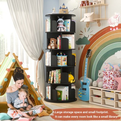 Aheaplus 360° Rotating Bookshelf Tower Revolving Corner Bookcase