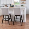 Linon Set of 2 Cyrus Swivel Barstools Gray - 3 of 4