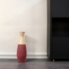 Uniquewise 31.5 inch Tall Handcrafted Bamboo Floor Vase, Burgundy and Natural Finish, Decorative Accent - 4 of 4