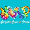 Adult Design By Humans Accept Love Tie-Dye Rainbow Pride By Marilynart T-Shirt - 2 of 2