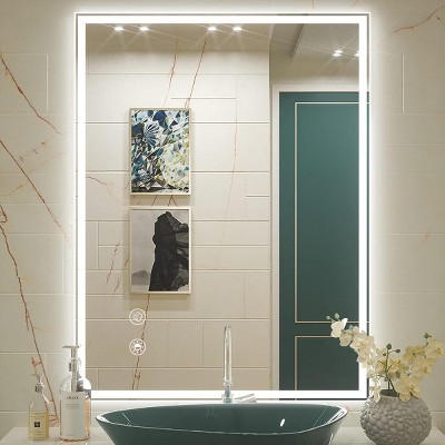 Bathroom Mirror with Lights Rectangle LED Bathroom Vanity Mirror with Adjustable LED Color And Anti-Fog,Wall Mounted Mirror-The Pop Home